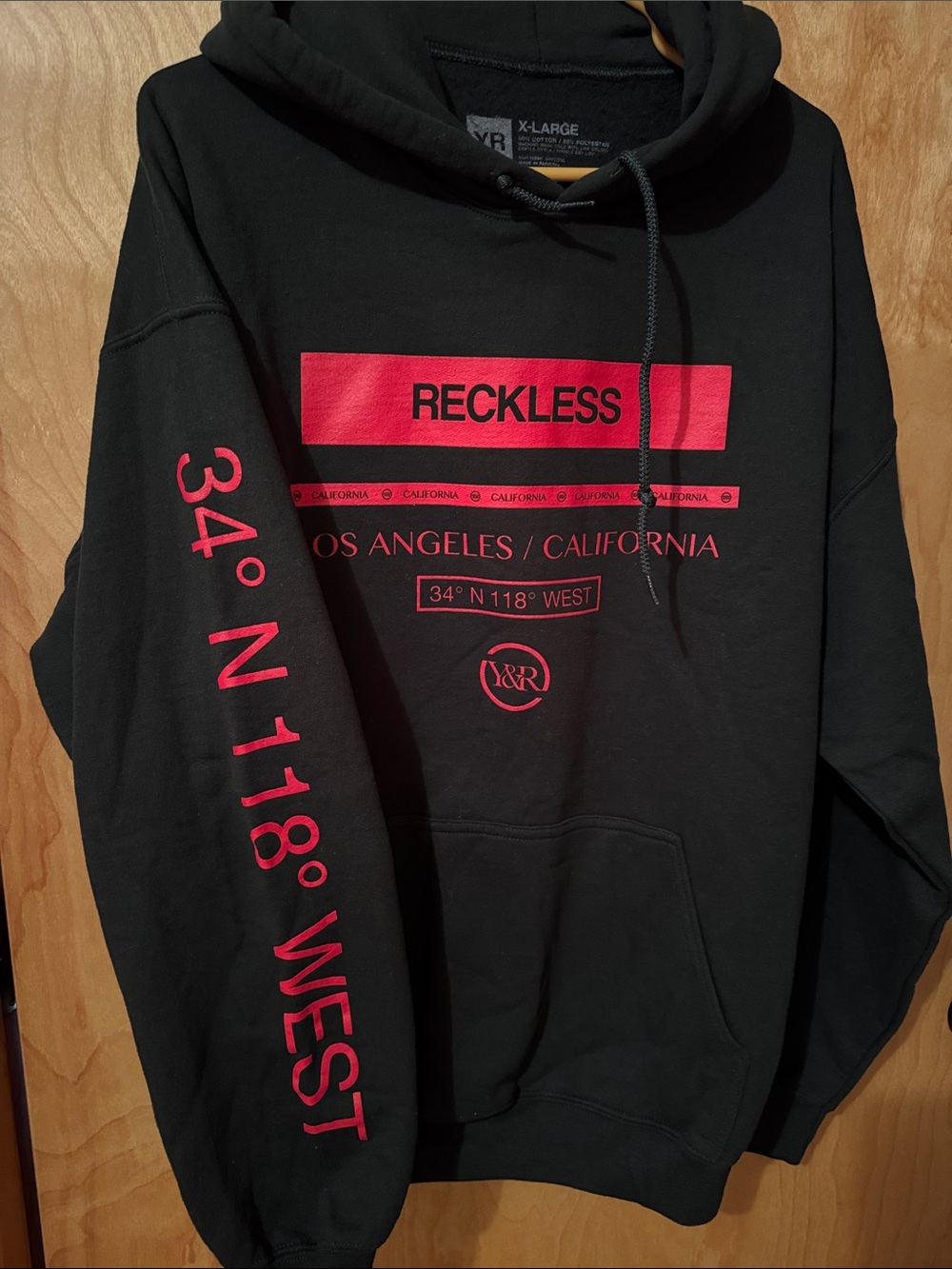 Young & Reckless Dark Forest Green Hoodie with Red Graphic